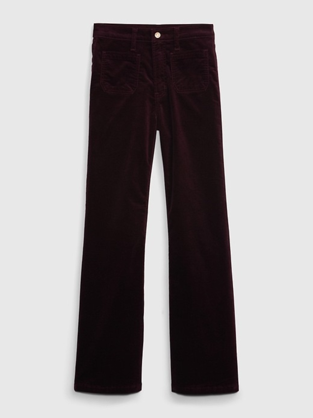 GAP Women's Flare Velvet Jeans in Maroon